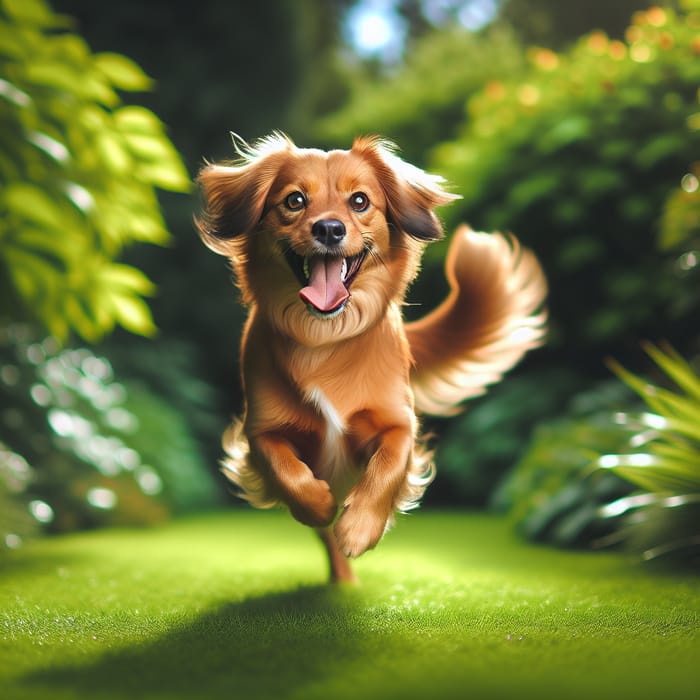 Meet Sparky: The Energetic Dog in a Lush Green Garden