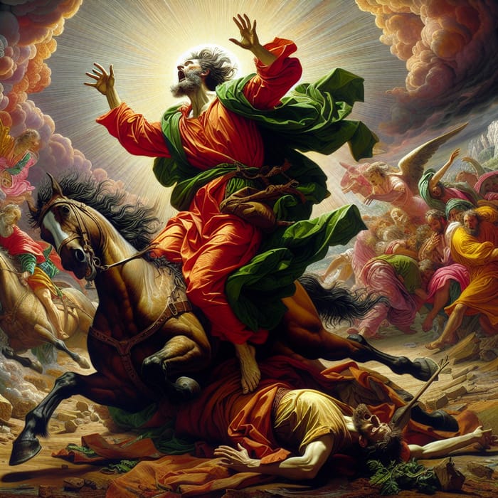 Saint Paul Conversion: Baroque Art depicting Profound Conversion on Road to Damascus