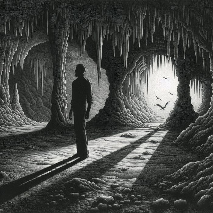 Man's Shadow: Alone in Cave Allegory