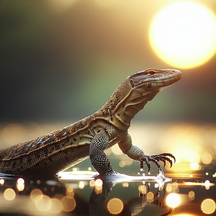 Lizard Walking on Water - Unbelievable Image