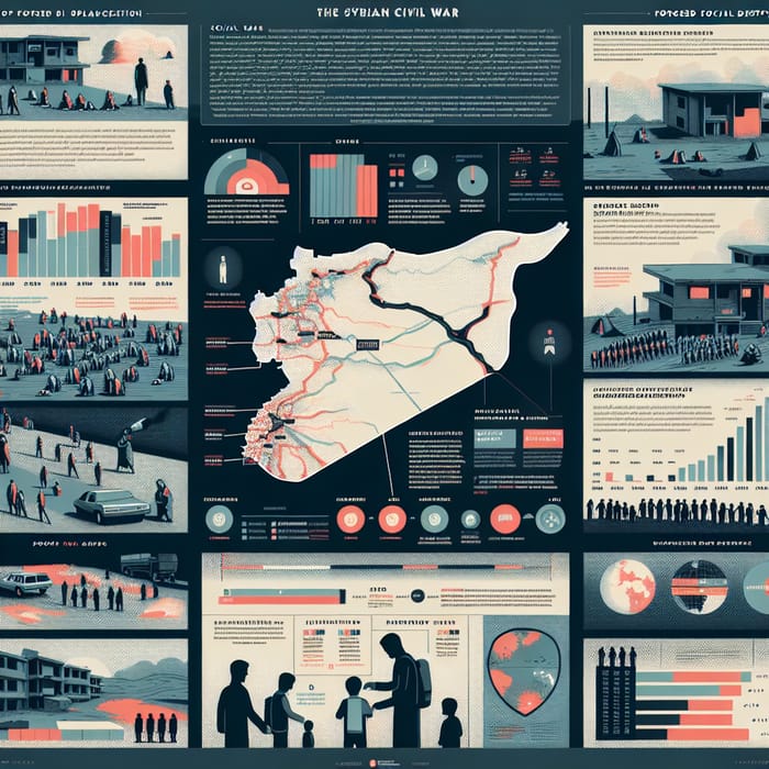 Syrian Civil War Infographic: Social Impact of Displacement and Genocide