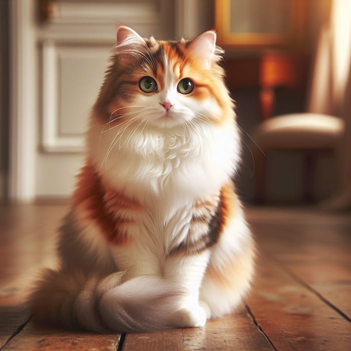 Majestic Orange and White Cat in Calm Pose
