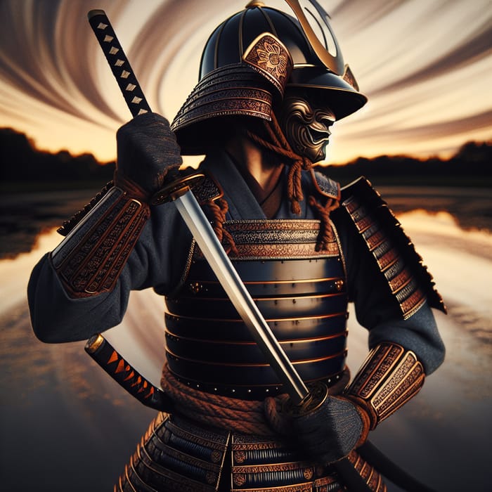 Majestic Samurai Warrior in Traditional Japanese Attire | East Asian Heritage