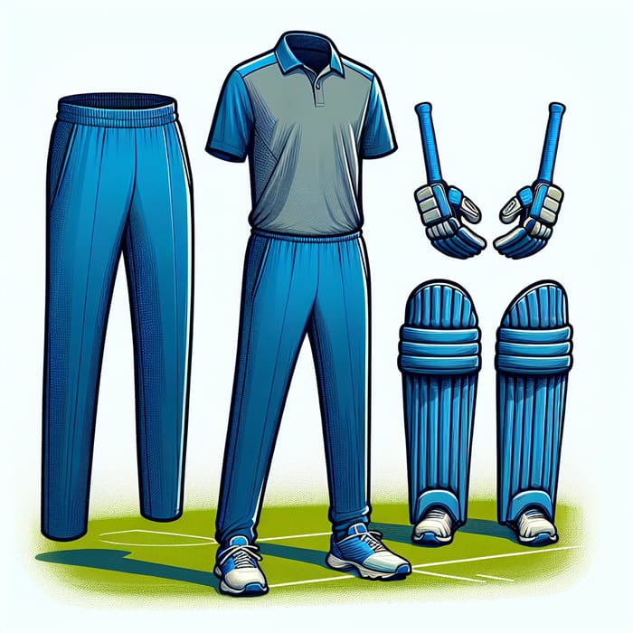 Blue Trouser with Grey Shirt Cricket Kit | Sportswear Essentials