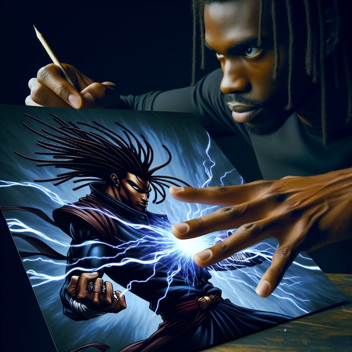 Dark Warrior Album Cover: Intense Energy Blast Artwork