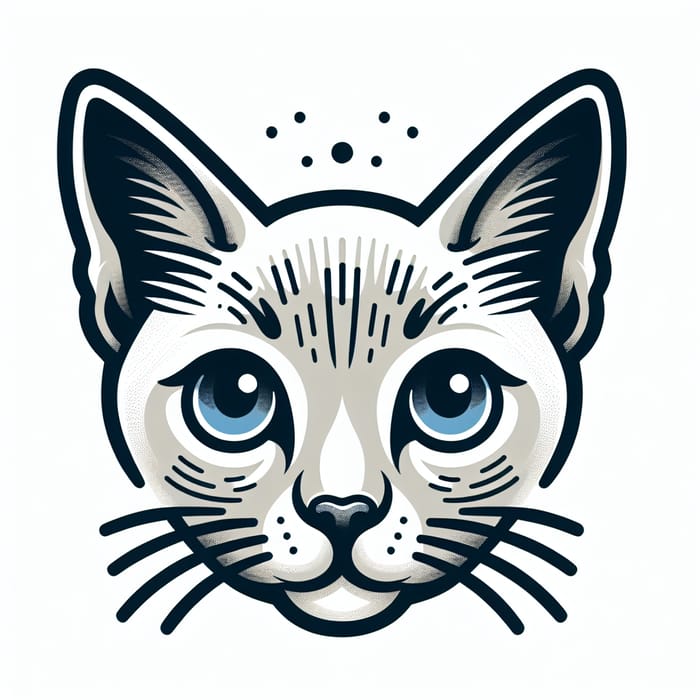 Sophisticated & Cute Iconic Cat Illustration Design