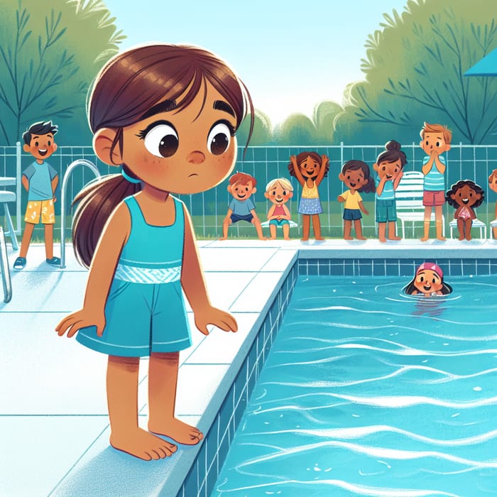 Mia Hesitant by Sunny Pool with Children | Fun Activities
