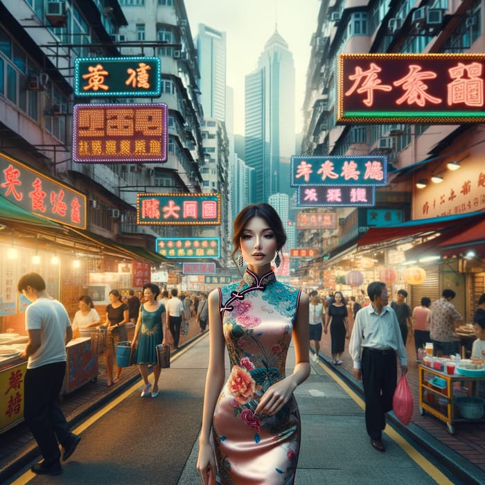 Beautiful Hong Kong Woman in Traditional Attire