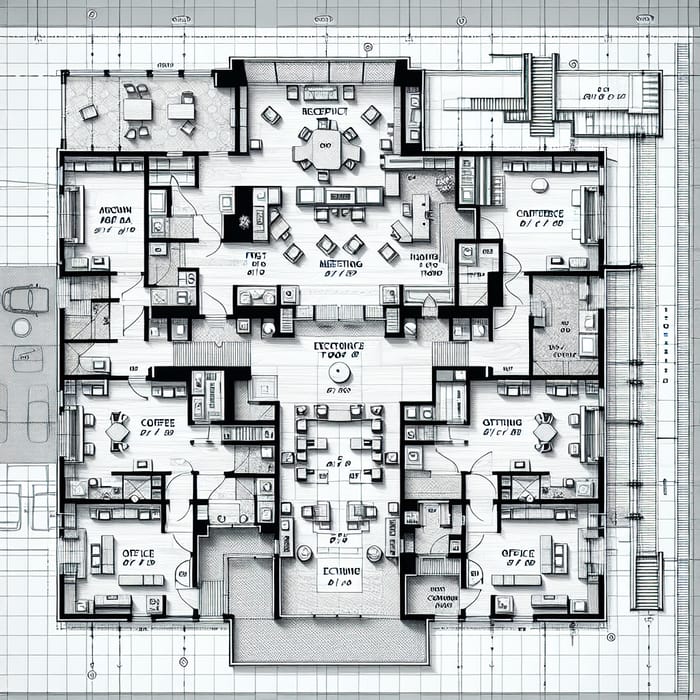 3 Storey Office Floor Plan with Distinct Rooms