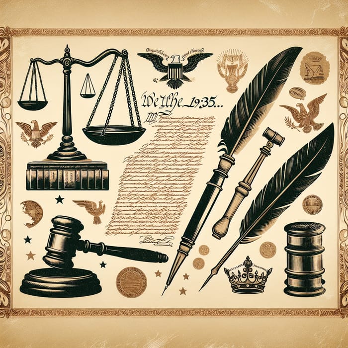 1935 Constitution Drawing | Historic Symbols of Democracy