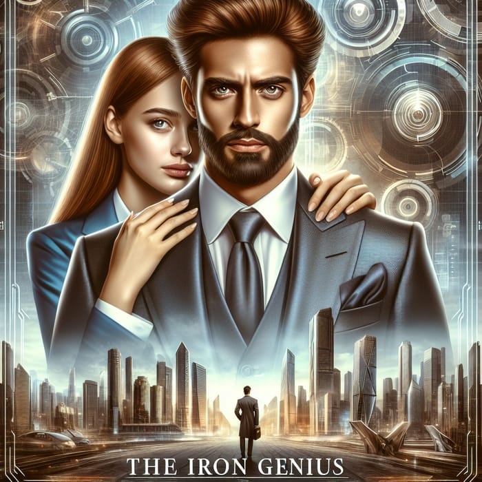 The Iron Genius Movie Poster ft. Suave Male Character | Urban Cityscape