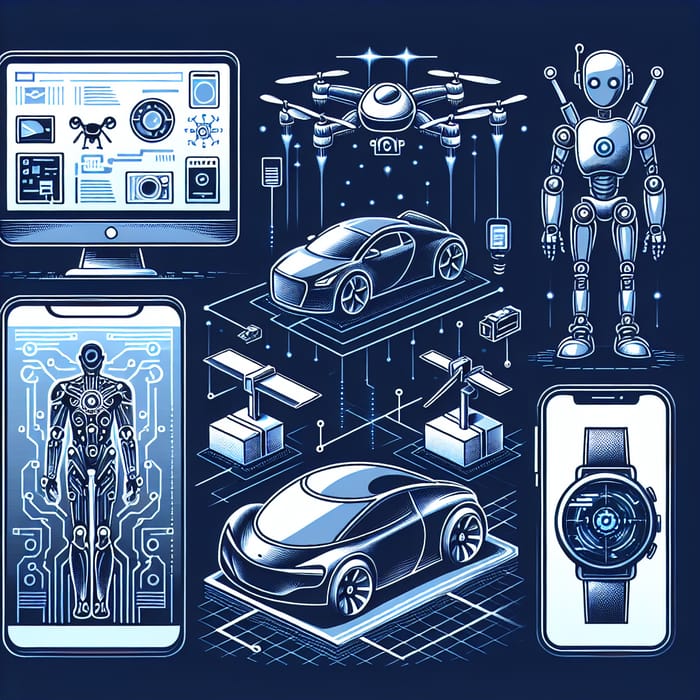 Futuristic Technology Illustration - Enhancing Everyday Tasks
