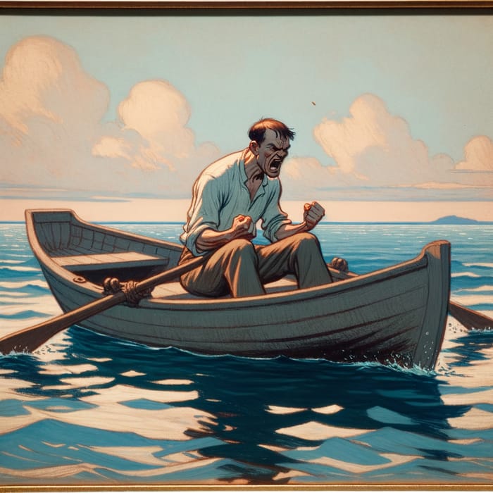 The Fate of Fausto: Angry Man in Rowboat at Sea | Unnamed Narrative