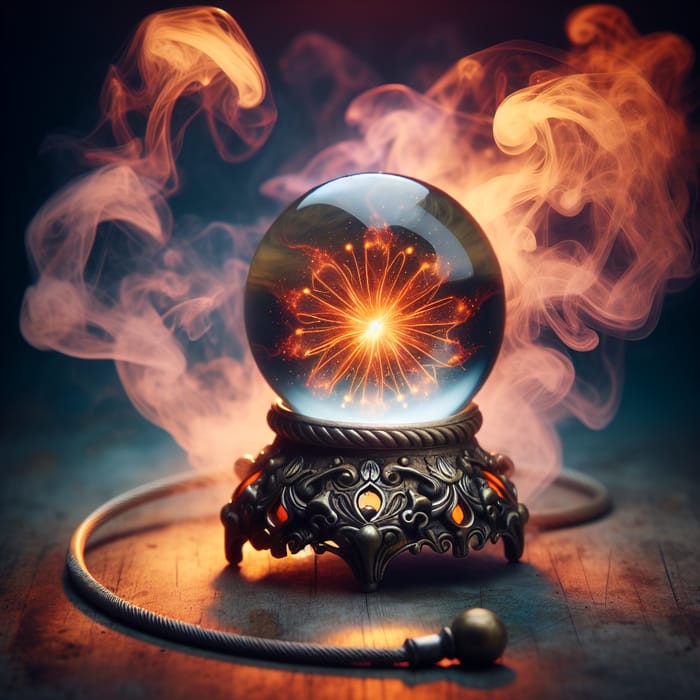 Magical Prediction Ball with Cable and Orange Smoke Effect