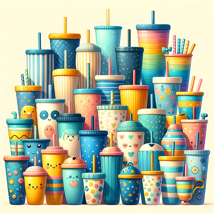 Cute Tumbler Cups Assortment - Colorful & Whimsical Selection