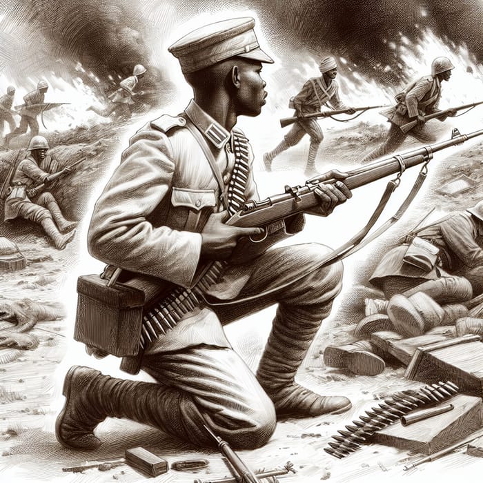African Colonial Wars Art | Intense Conflict Illustration