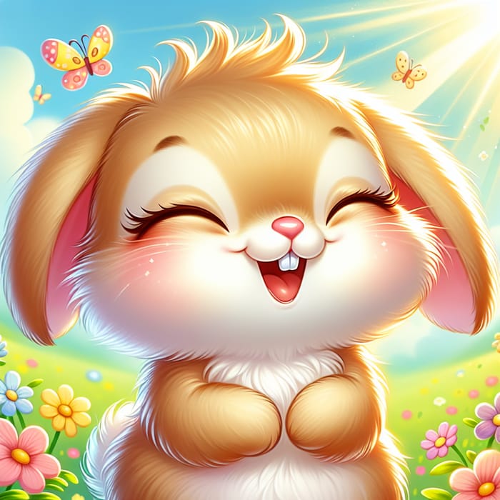Happiest Bunny in Meadow | Sparkling Joy and Cute Eyes