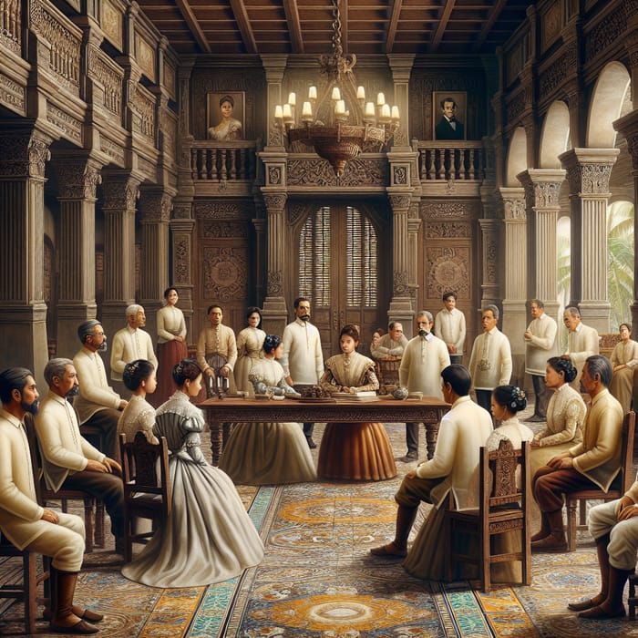 Historical 19th Century Meeting in Spanish-Style Room, Philippines