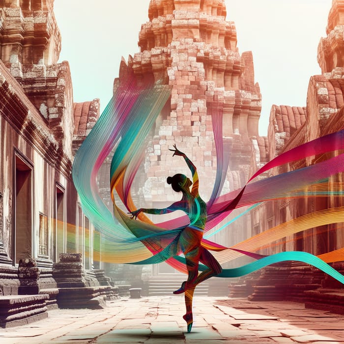 Colorful Lines and Ribbons with Choreographer at Ancient Structures