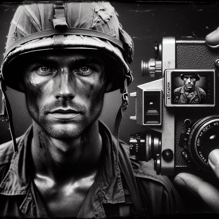 Intense Vietnam War Soldier Gritty Black White Documentary
