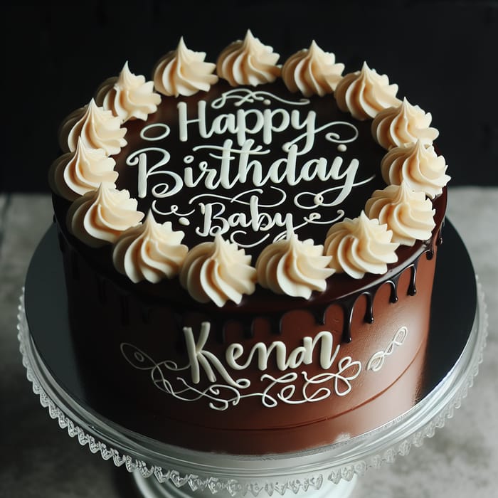 Mouthwatering Happy Birthday Kenan Baby Chocolate Cake