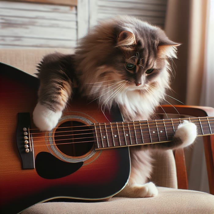 Talented Guitar-Playing Cat