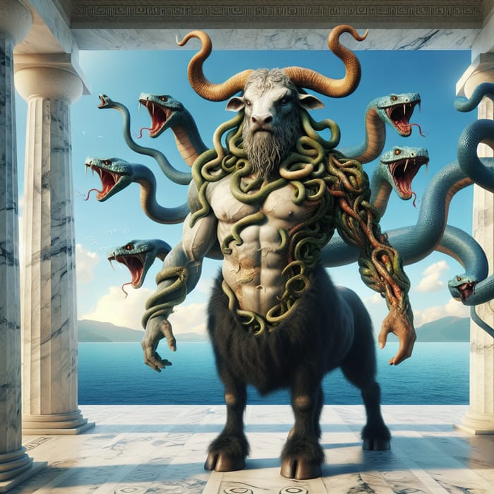 Majestic Minotaur, Medusa & Hydra: A Mythical Fusion