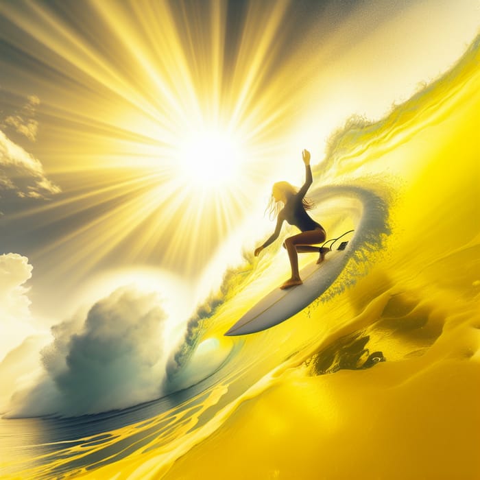 Riding the Wave: A Splash of Yellow and White Adventure
