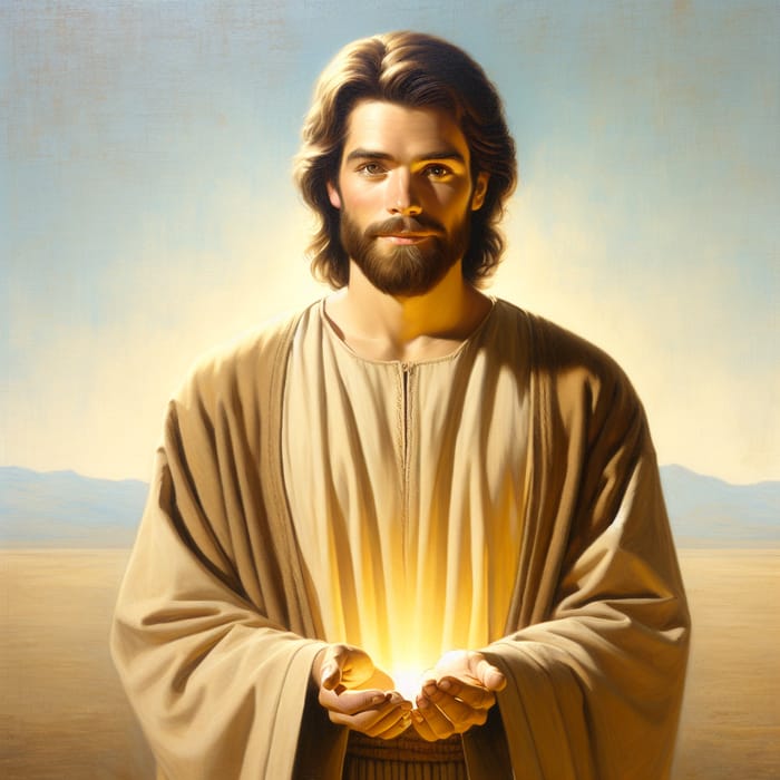 Holy Jesus Christ: Serene Middle Eastern Man Oil Painting