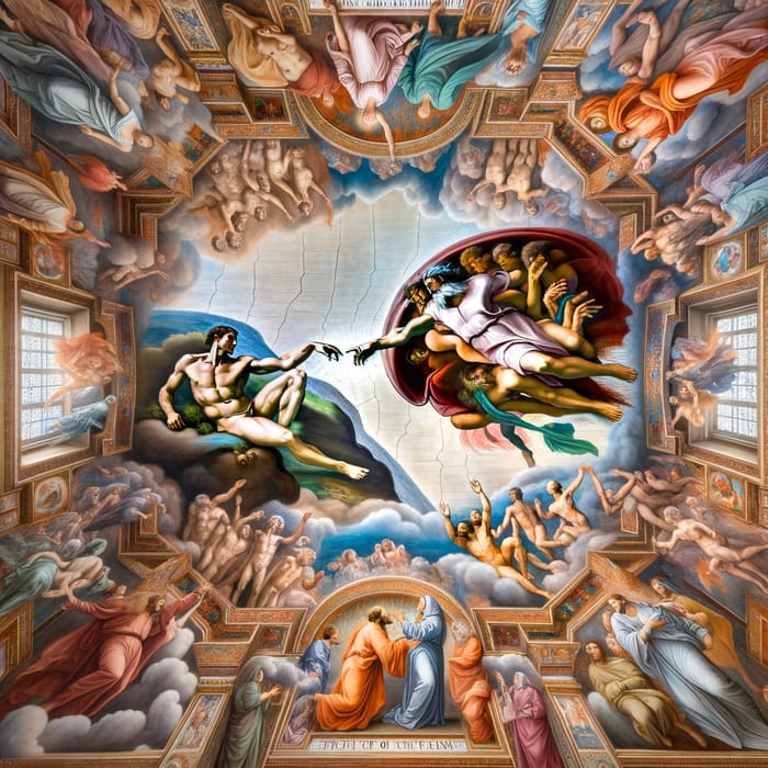 Creation of Adam Ceiling Art in Chapel | Religious Masterpiece
