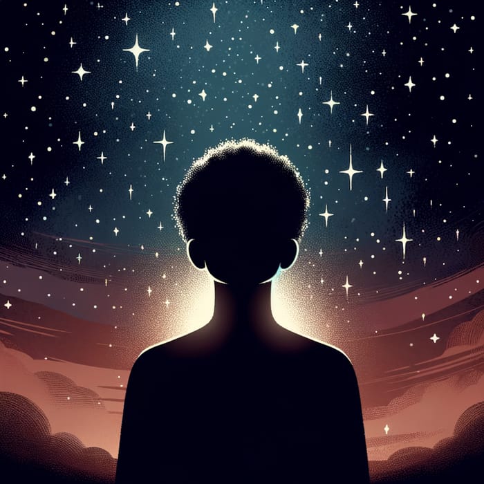 Man Silhouette Looking at Sky | Diversity Graphic