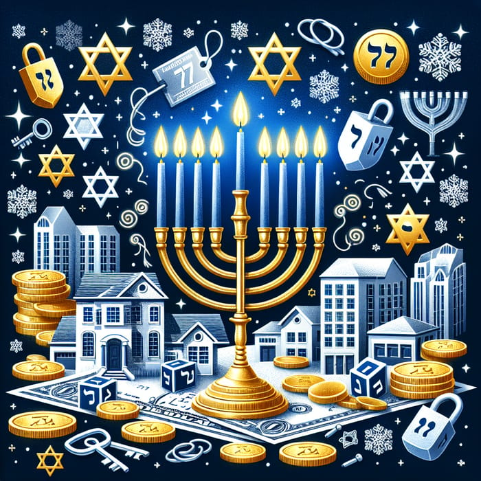 Symbolic Hanukkah Celebration in Commercial Real Estate Marketing Image