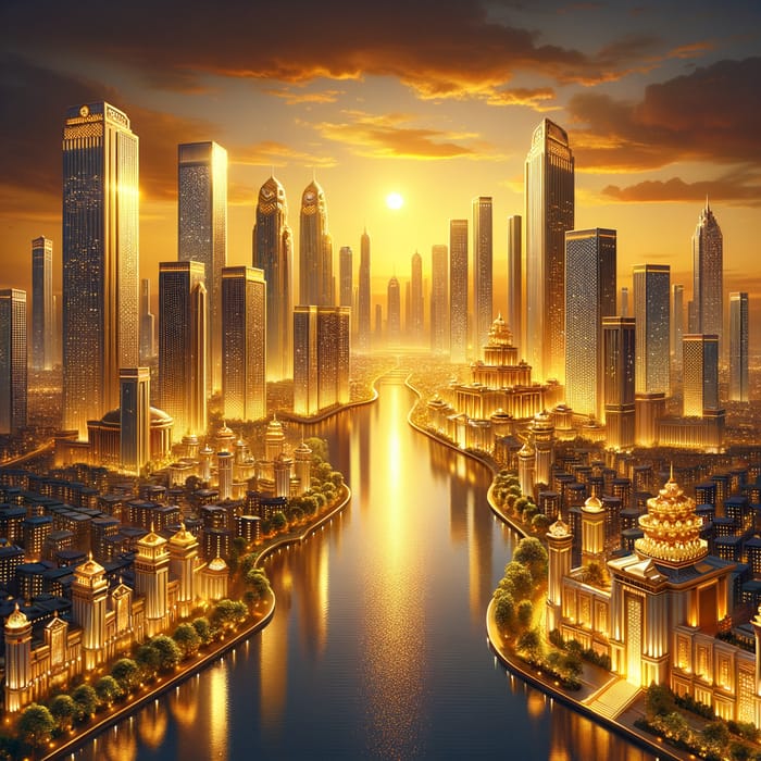 Golden City: Enchanting 2D Art Journey