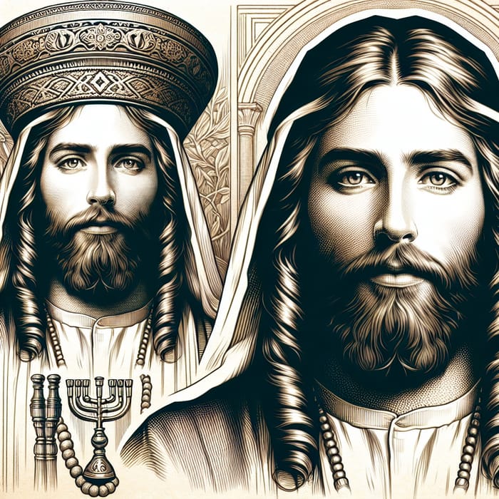 Detailed Jewish Jesus Yarmulke Image