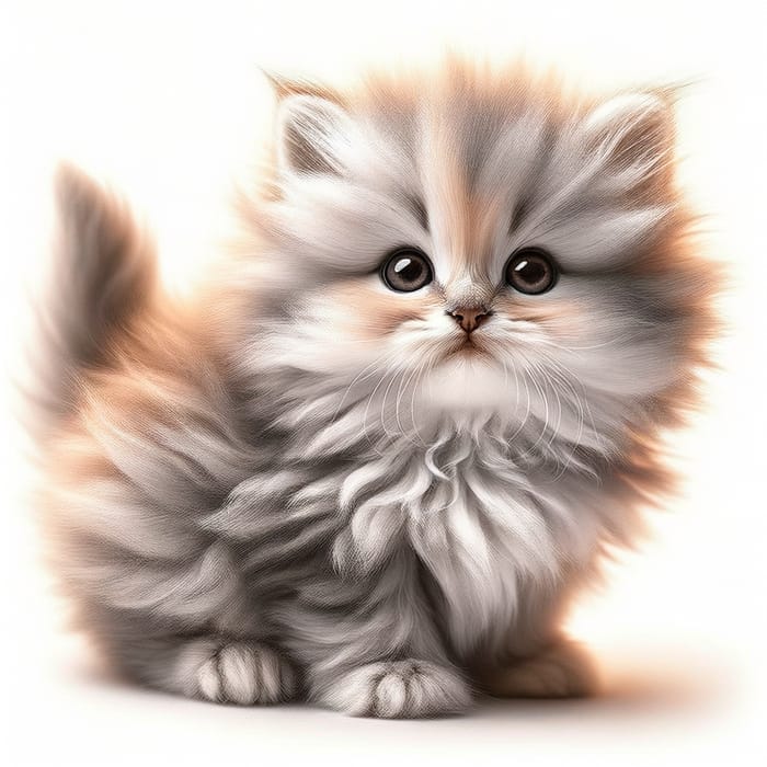 Really Really Fluffy and Cute Kitten Image | Soft & Inviting Fur