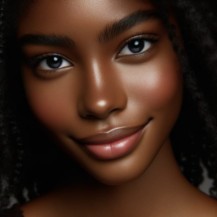 Captivating Ebony Beauty: A Close-Up Portrait
