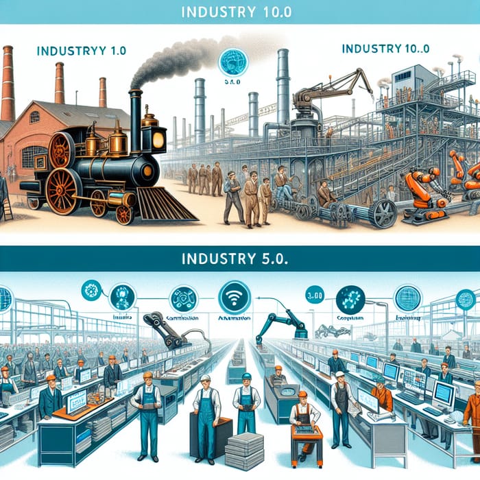 Evolution of Production Systems: Illustrated from Industry 1.0 to 5.0