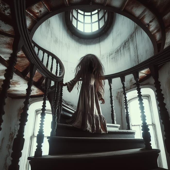 African American Spirit Climbing Lighthouse Staircase | Mysterious Ambiance