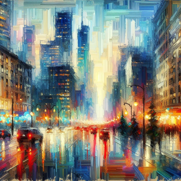 Impressionist Cityscape: Vibrant Urban Art