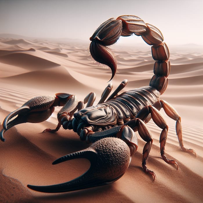 Menacing Desert Scorpion: Venomous Stinger Ready for Attack