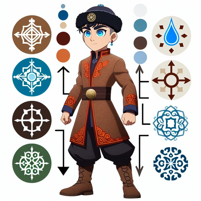 Aang in Kazakh National Clothing | Element Controlling Character