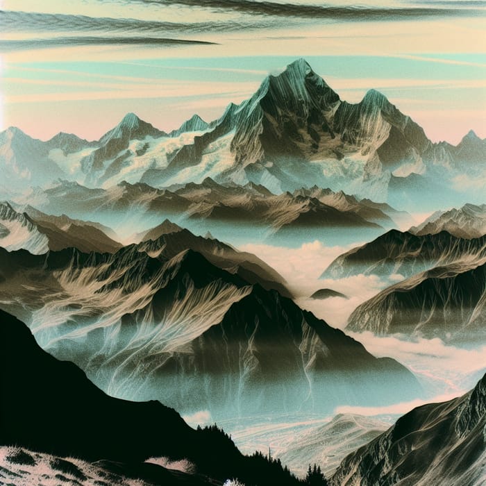 Reversed Mountain Range Sketch | Low-Resolution Art