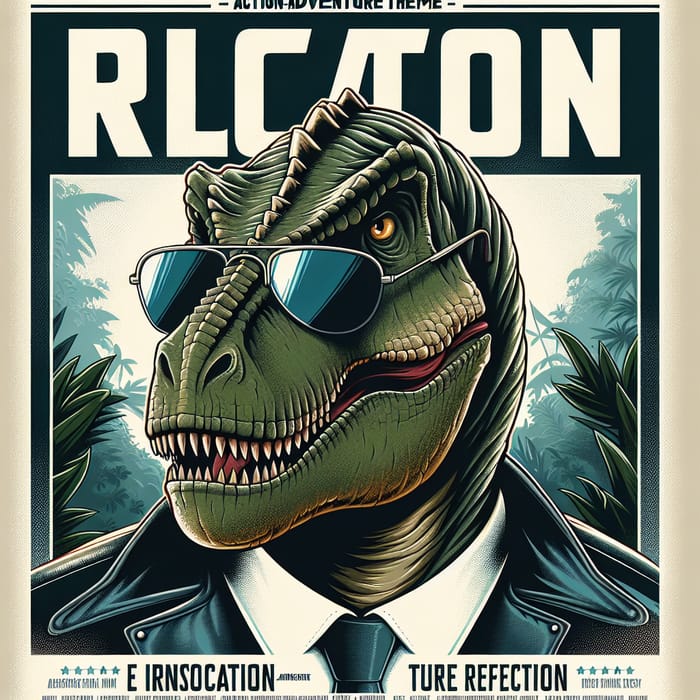 Cool T-Rex in Sunglasses Movie Poster