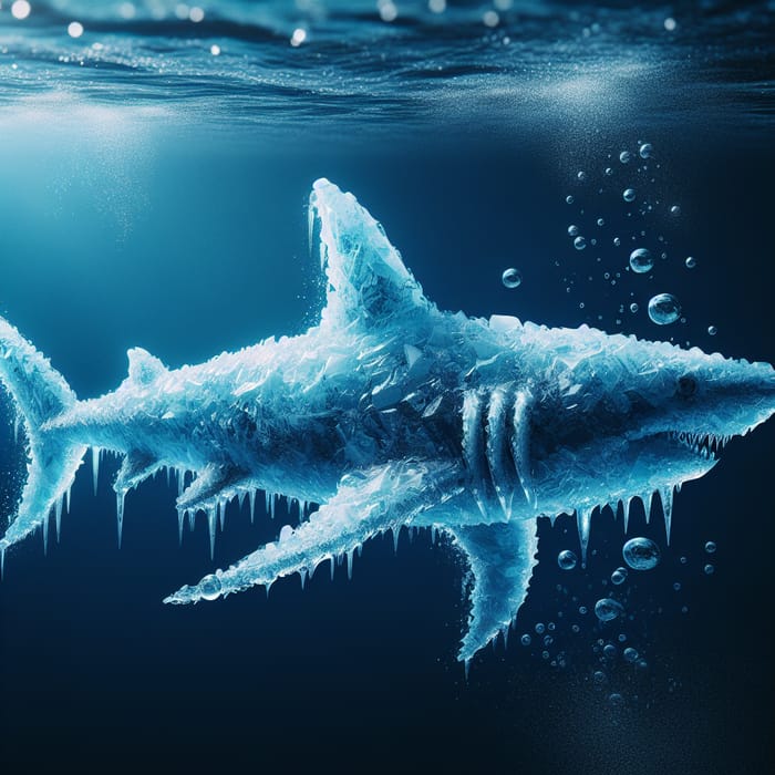 Ethereal Ice Shark in Frigid Depths | Tiburón Icep