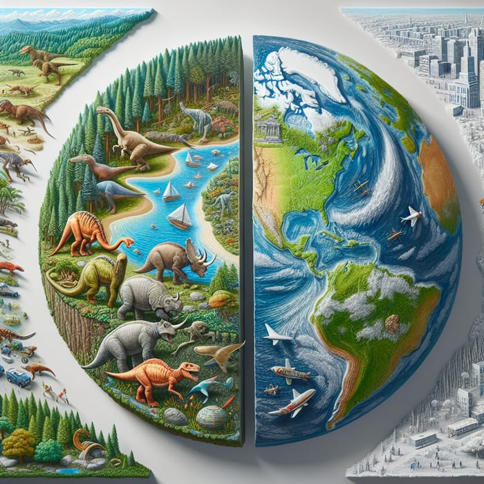 Earth's Past and Present Globe Relief