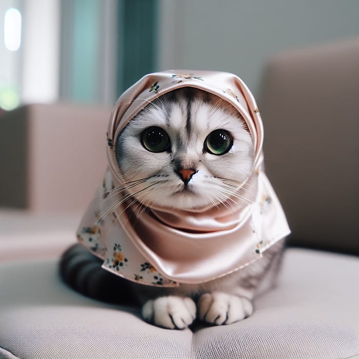 Adorable Islamic Cat in Modest Attire