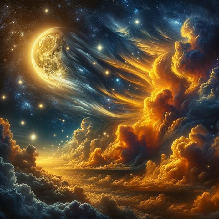 Mesmerizing Night Sky: Clouds & Stars in Harmony