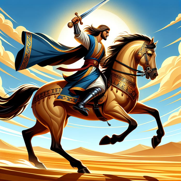 Persian Knight on Horseback