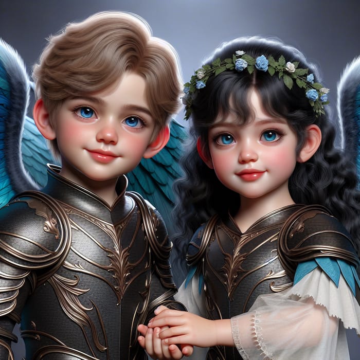 Smiling Armor Little Angels | Fair Skin Boy & Morena Girl