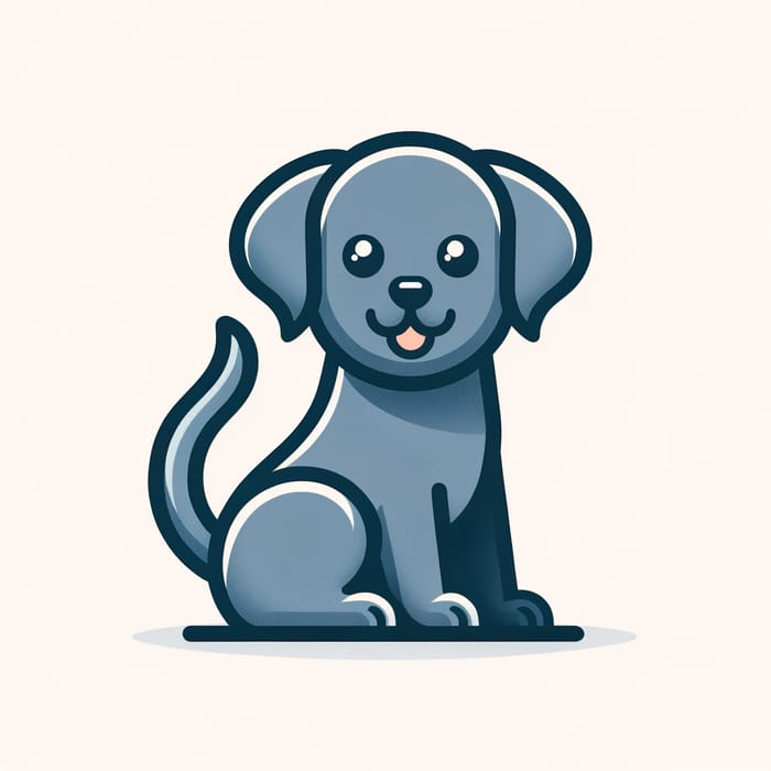 Cute Grey Chartreux Dog Logo Design